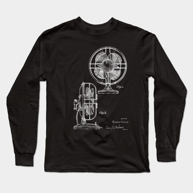 Electric Fan Vintage Patent Drawing Long Sleeve T-Shirt by TheYoungDesigns